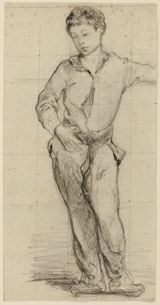 Álló fiatalember (Léon Leenhoff) (recto); Vázlat az álló fiúról (fordítva) alkotó: Édouard Manet