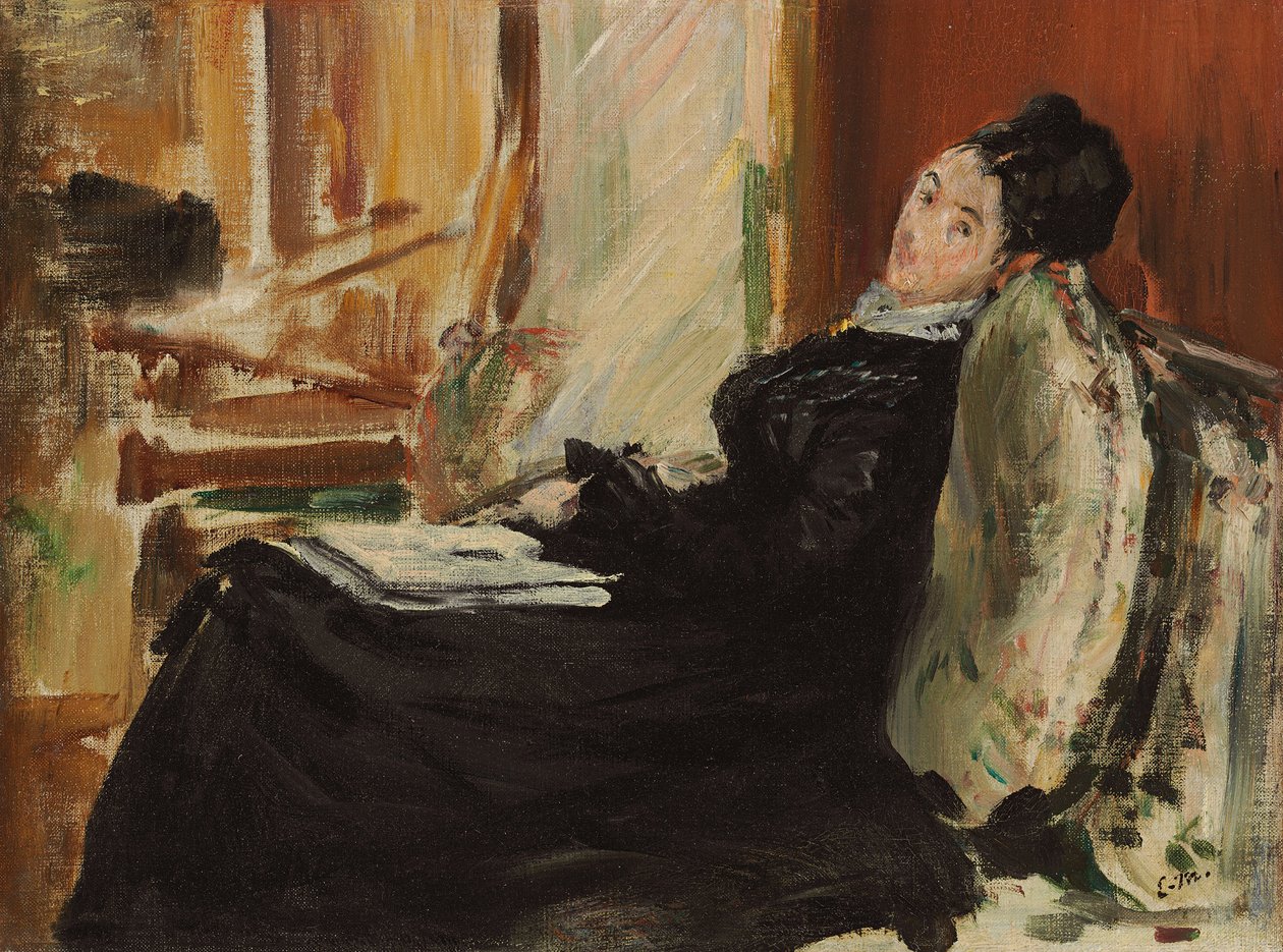 Fiatal nő könyvvel; Fiatal nő könyvvel, 1875 körül alkotó: Édouard Manet