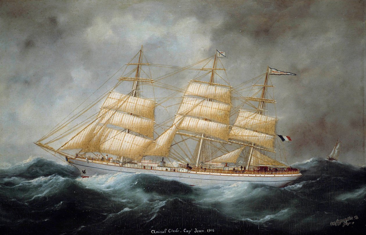 Cap Hornier „Cecile admirális” látképe. Edward Adam (1847-1929) festménye. 1902. Saint Malo, Városi Múzeum alkotó: Edouard Marie Adam