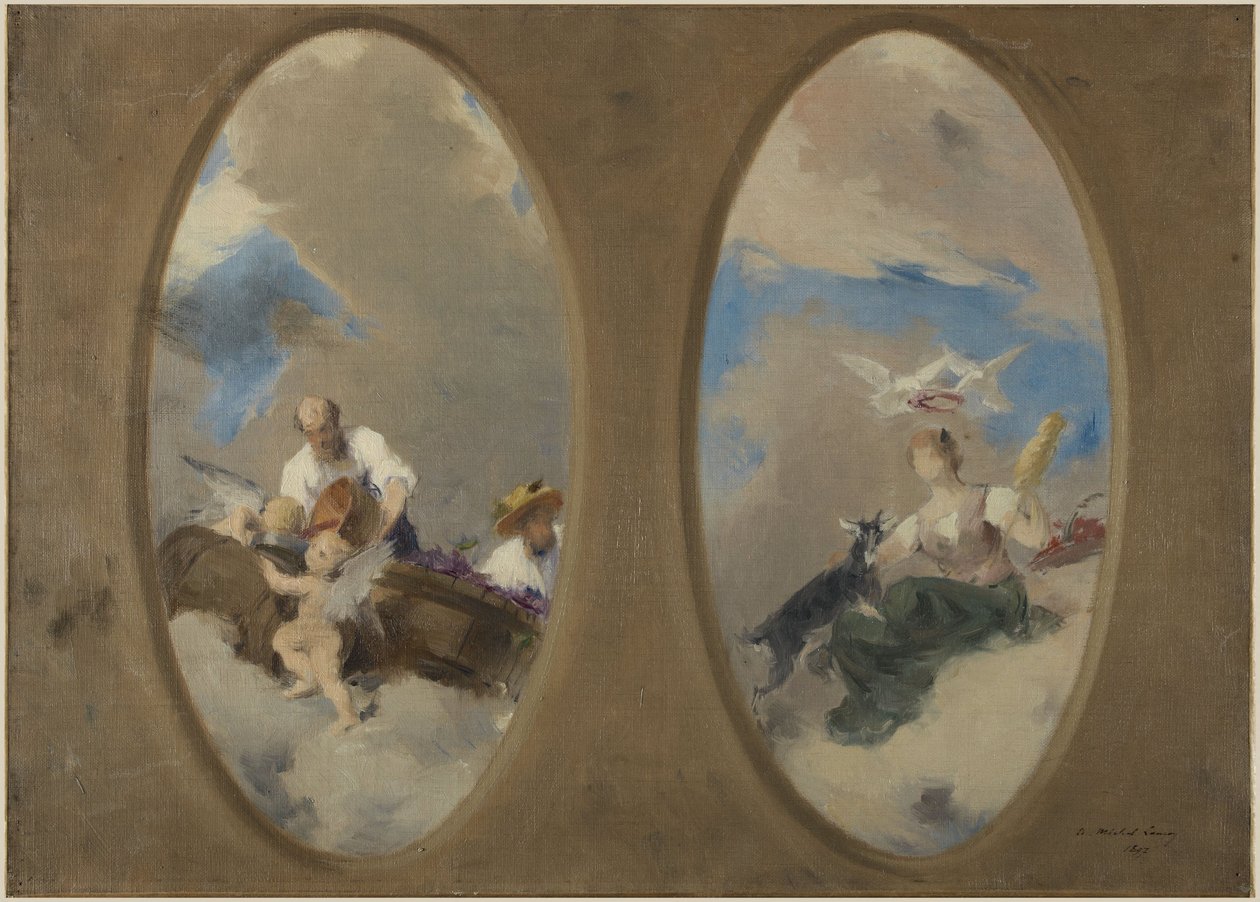 A suresnes-i városháza vázlata: Chevrière aux colombes (mennyezetek) alkotó: Edouard Michel Lancon