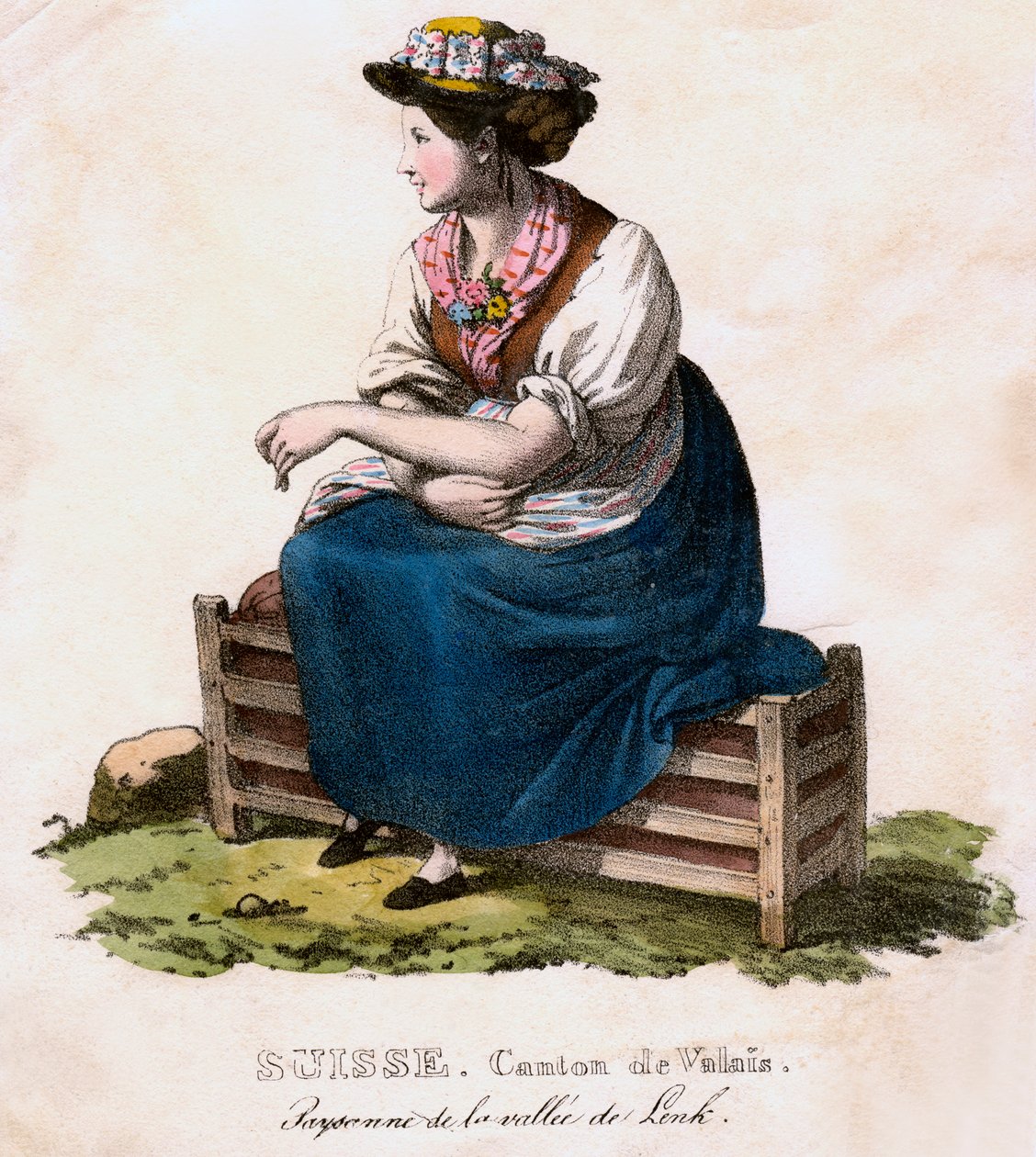 Svájci nő, 1825. alkotó: Edouard Pingret