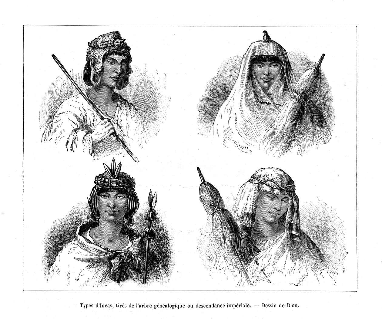 Inka típusok, Peru, XIX alkotó: Edouard Riou