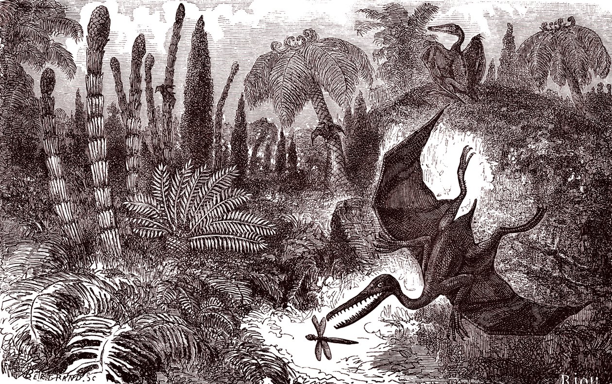 The Earth in the liassic period alkotó: Edouard Riou