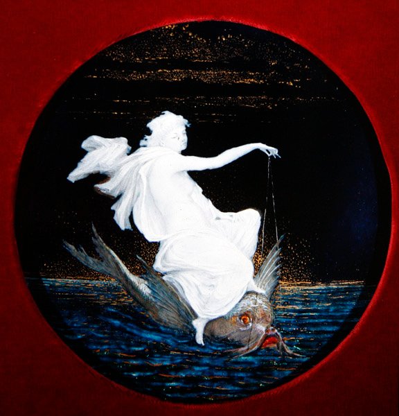 A víz szelleme – az elemek, 1870 körül (zománc porcelánon) (lásd: 468026) alkotó: Edouard Rischgitz