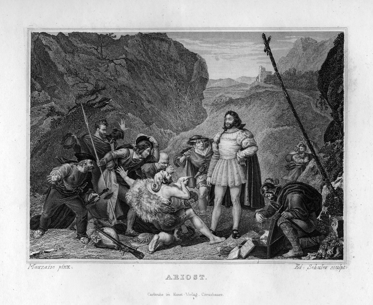 „Ariosto, a rablók által tisztelt”, 1833 alkotó: Edouard Schuler