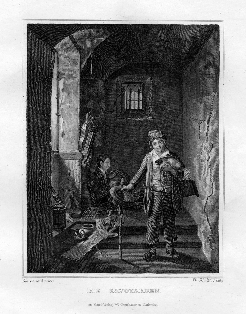„Savoyards”, c1833 alkotó: Edouard Schuler