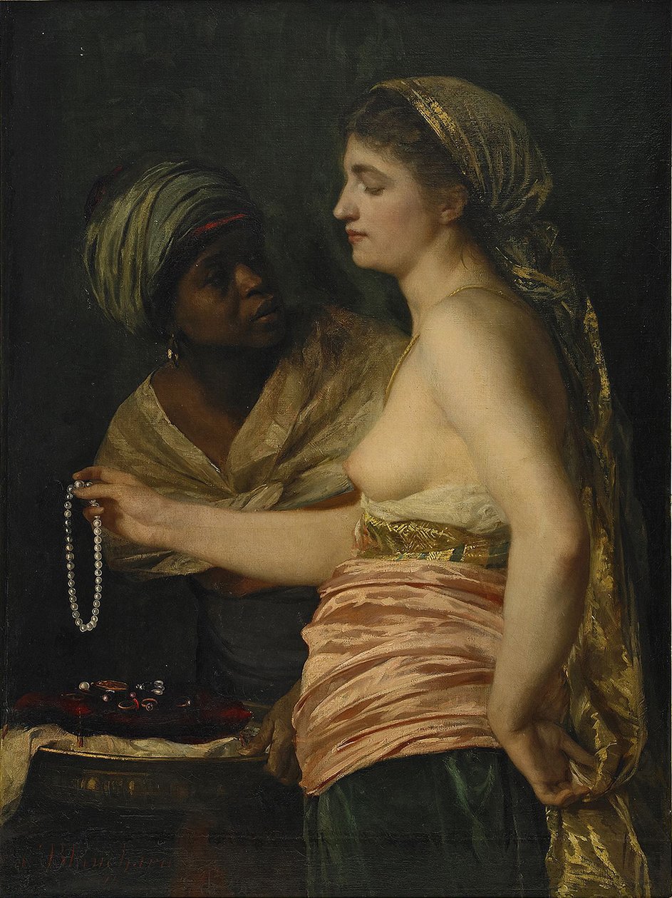 Gyöngynyakláncos lány, 1874 alkotó: Edouard Theophile Blanchard