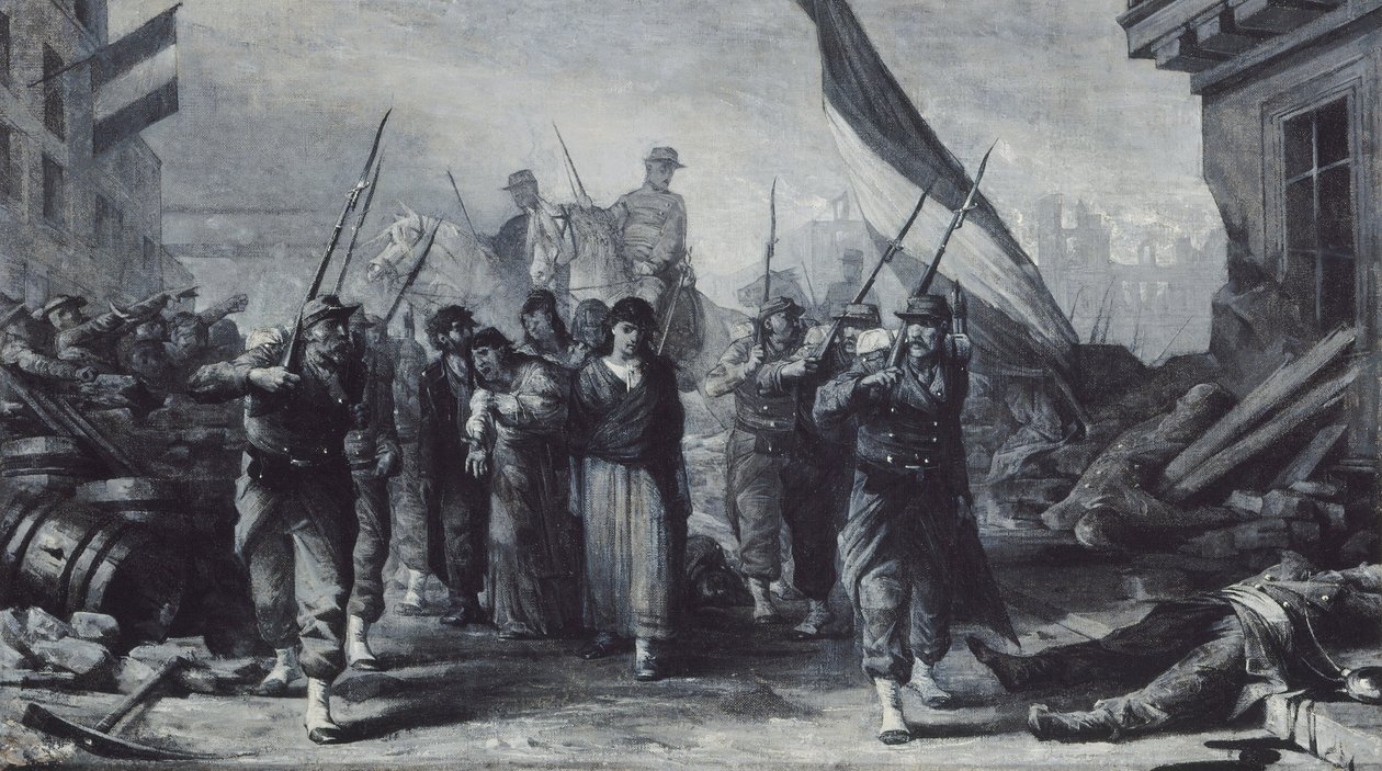 Hôtel de Ville tűzvész 1871-ben, 1871-ben (olaj, vászon) alkotó: Edouard Toudouze