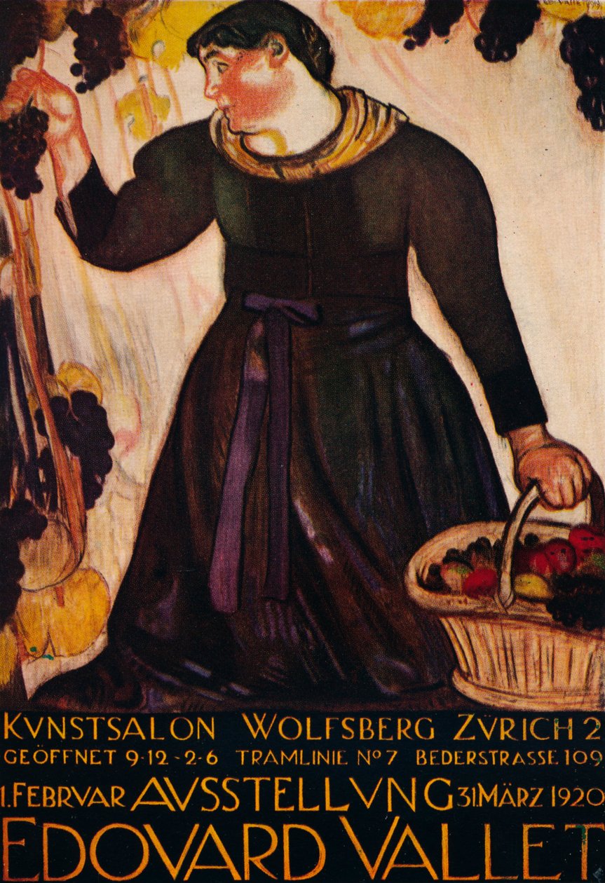 „Edouard Vallet plakátja a zürichi Wolfsberg Galériában rendezett kiállításához”, 1920 alkotó: Edouard Vallet