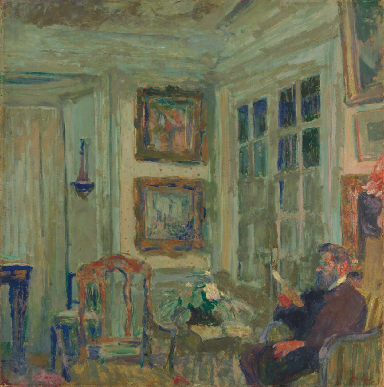 Arthur Fontaine Reading; Arthur Fontaine olvas, 1904 alkotó: Edouard Vuillard