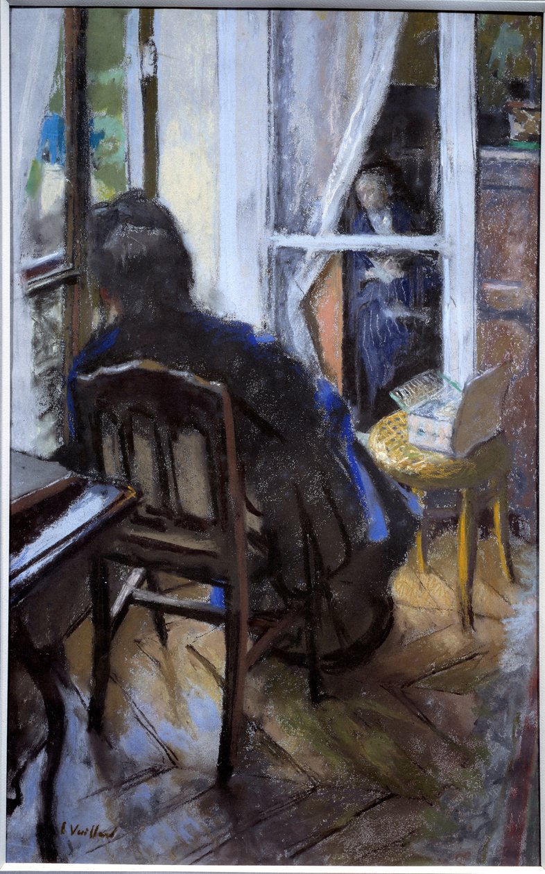 Az ablaknál Nő könyvet olvas és kinéz az ablakon XX. század (olaj, vászon) alkotó: Edouard Vuillard