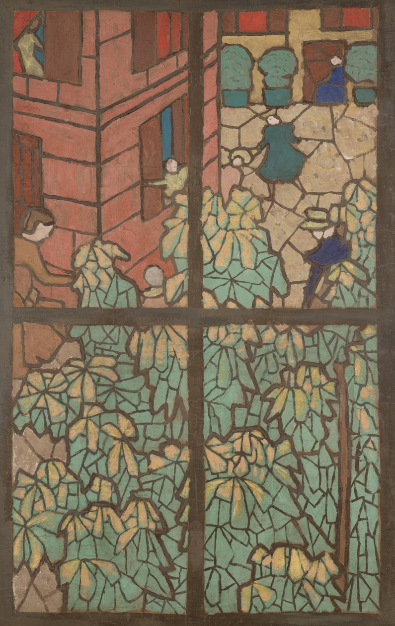 Gesztenyefák, rajzfilm egy Tiffany ólomüveg ablakhoz alkotó: Edouard Vuillard