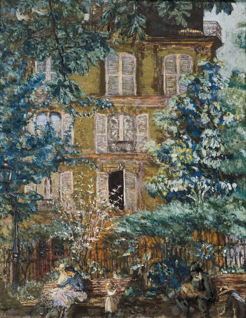 Ház homlokzata a téren (olaj, vászon) alkotó: Edouard Vuillard
