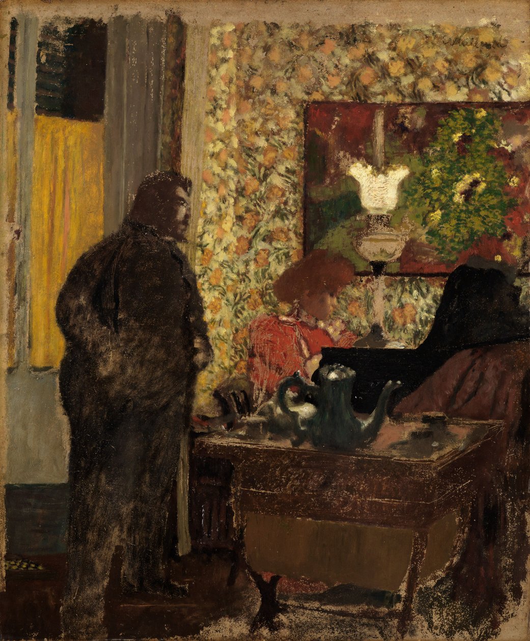 Belső tér Misia Natansonnal a zongoránál alkotó: Edouard Vuillard