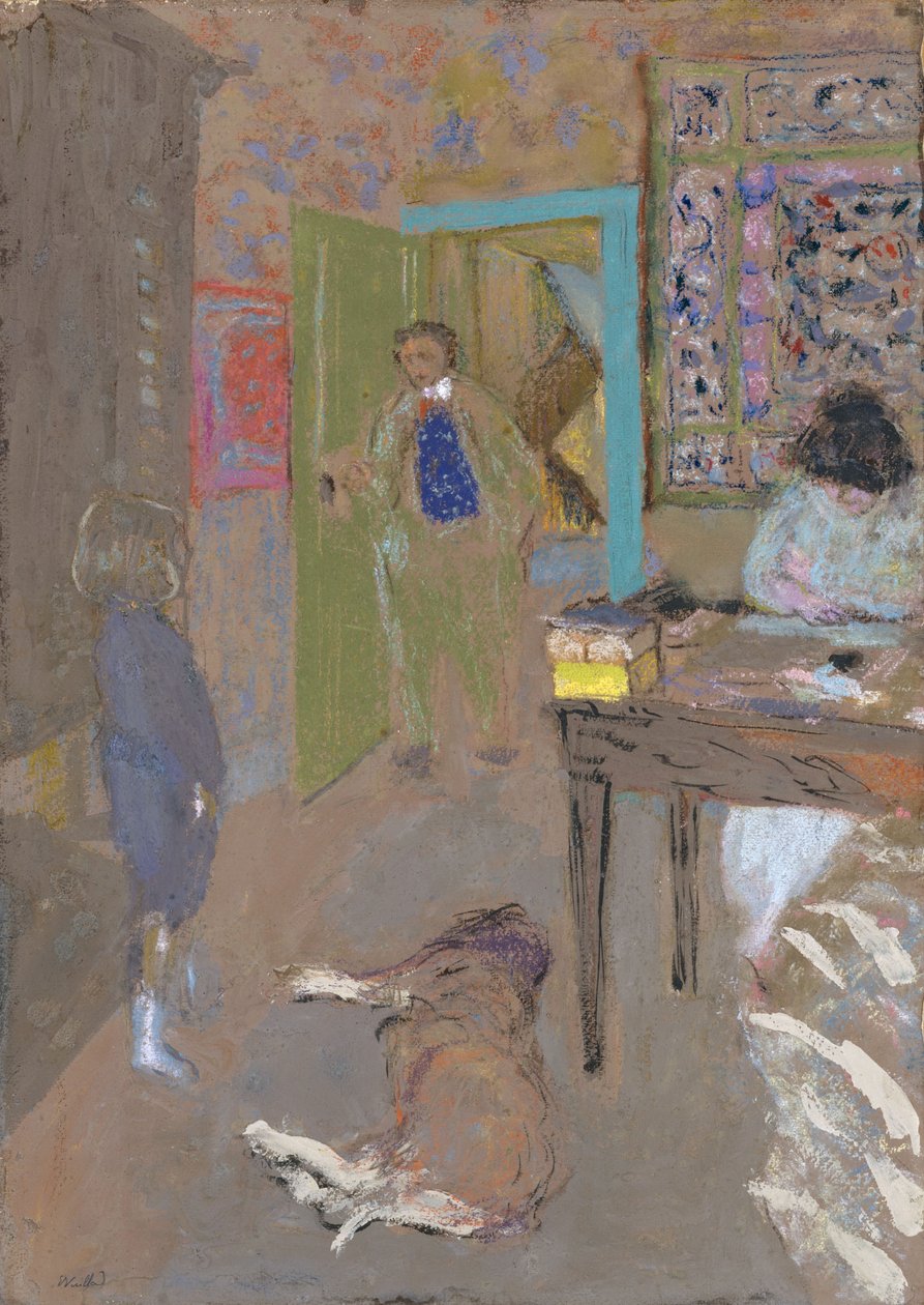 Belső Saint-Jacutban, 1909 (pasztell és gouache papíron) alkotó: Edouard Vuillard