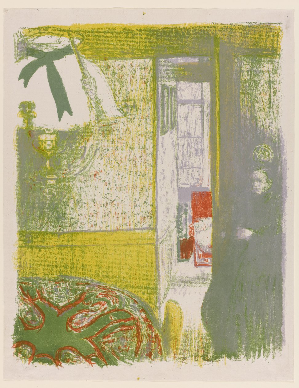 Belső függőlámpával, pl.4 a Tájképek és belső terekből, 1899 alkotó: Edouard Vuillard