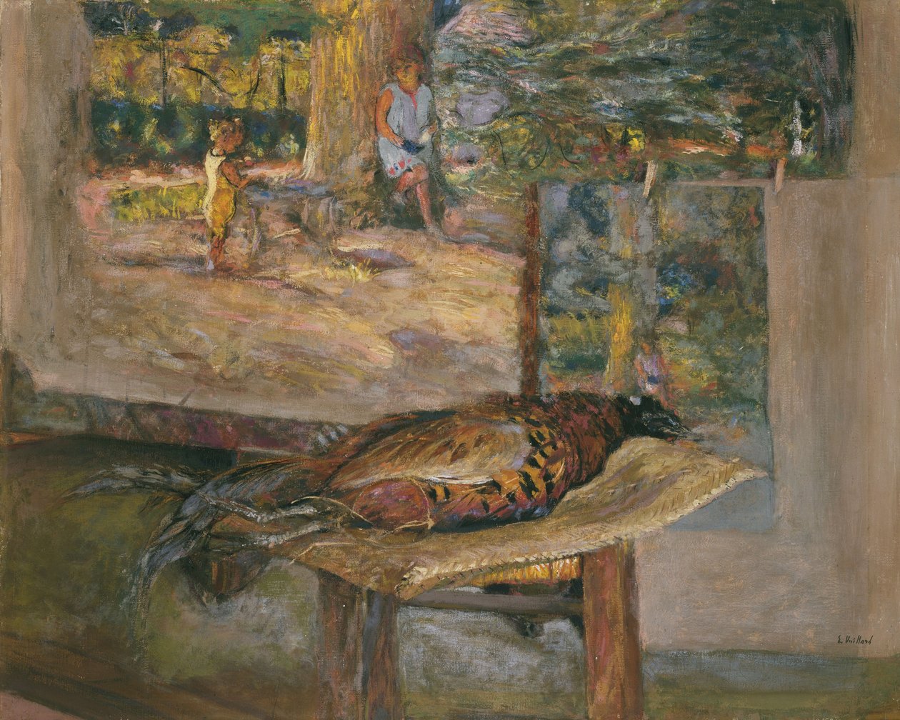 Belső festményekkel és fácánnal, 1928 (tempera és pasztell, vászon) alkotó: Edouard Vuillard