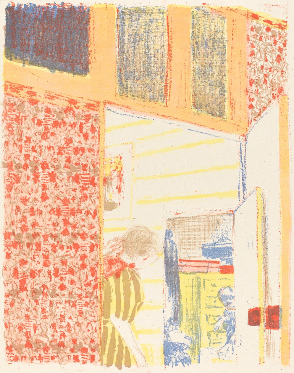 Rózsaszín tapéta II Belső rózsaszín függönyök II, c. 1896 megjelent 1899. alkotó: Edouard Vuillard