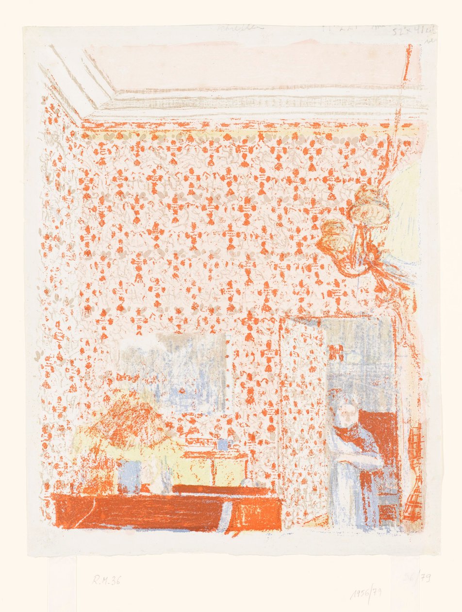 Belső tér rózsaszín tapétával I alkotó: Edouard Vuillard