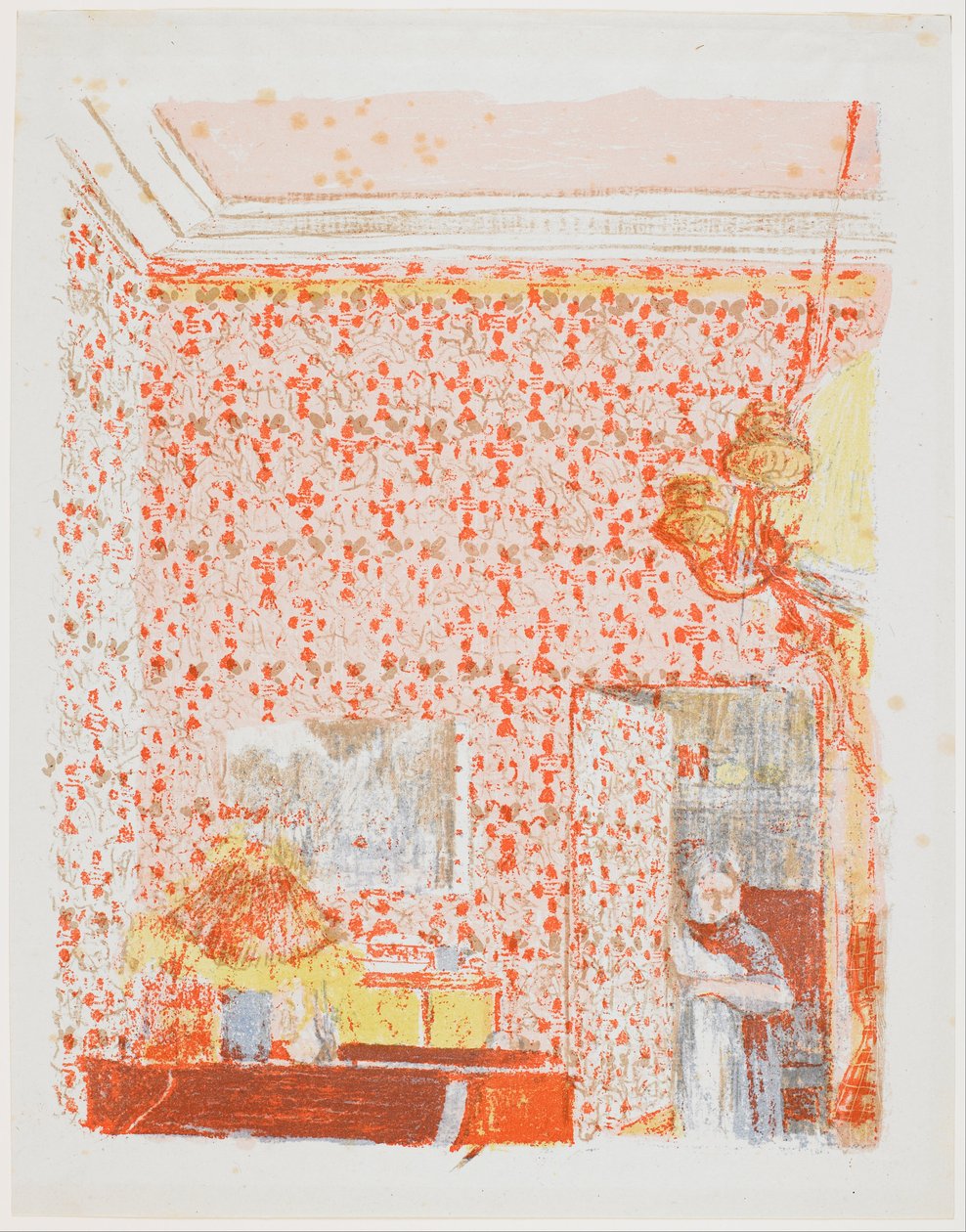Belső rész rózsaszín függönyökkel I alkotó: Edouard Vuillard