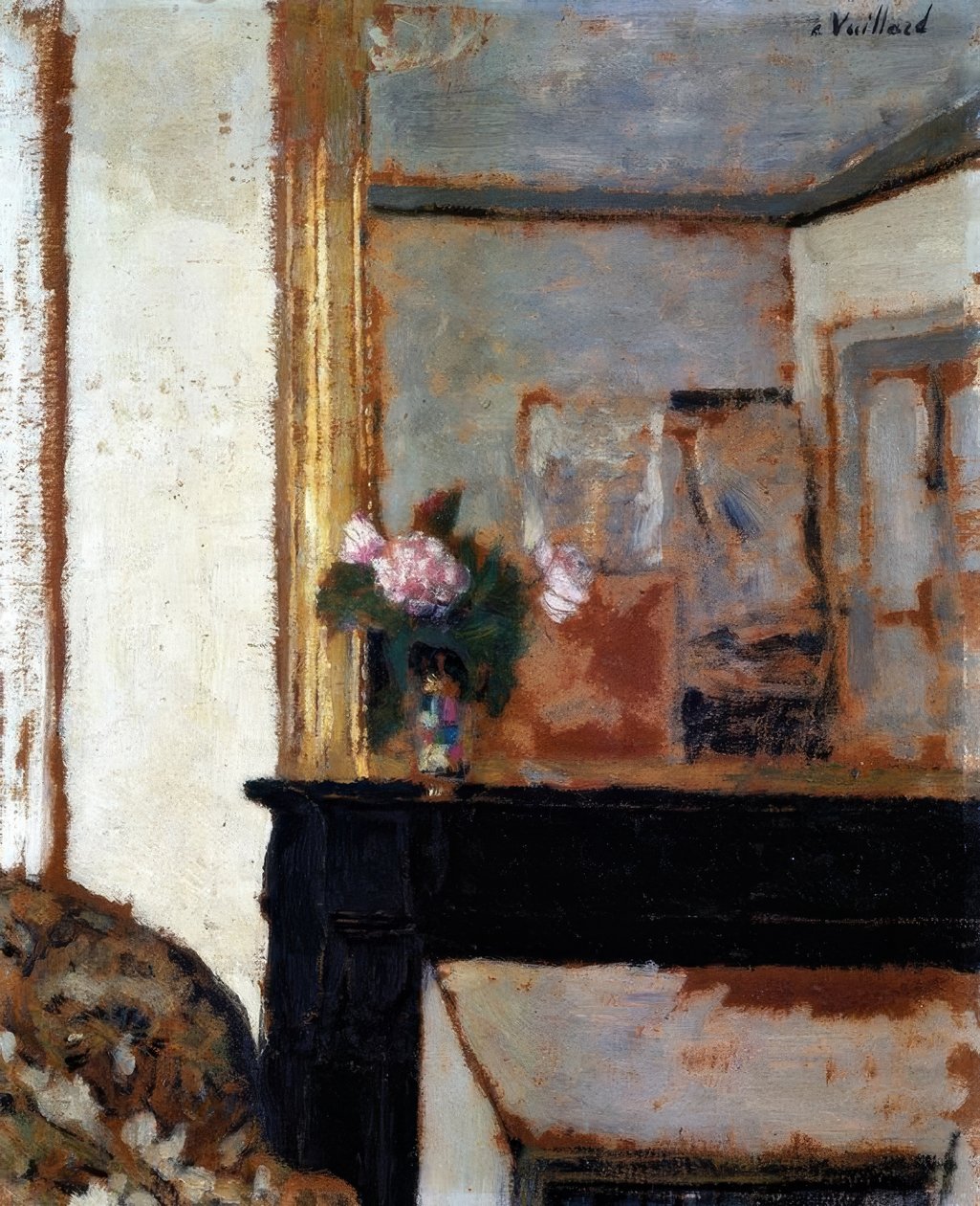 Virágváza kandallópárkányon/1900 alkotó: Edouard Vuillard