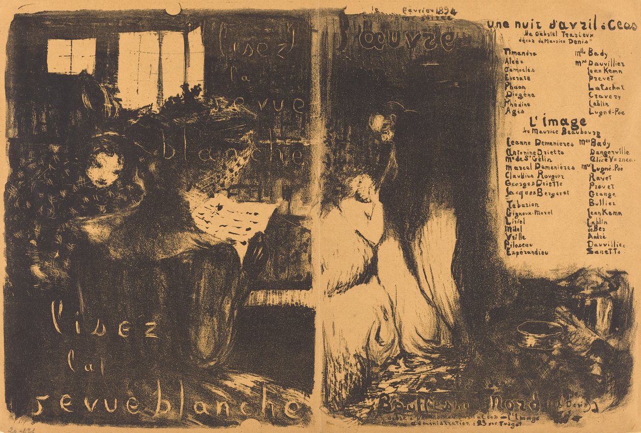Olvassa el a fehér ismertetőt; Egy áprilisi éjszaka Ceos, A kép alkotó: Edouard Vuillard