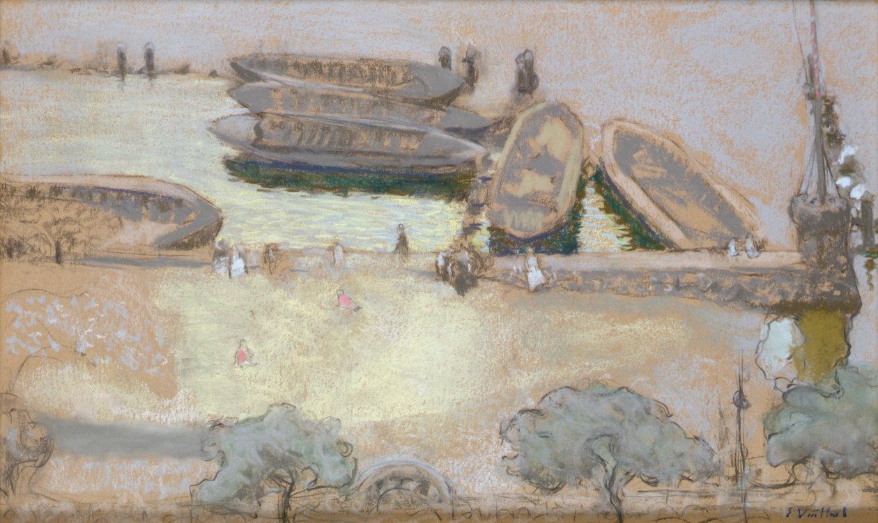 Loschplatz az Aussenalsteren, 1913 (pasztell a kártyán) alkotó: Edouard Vuillard