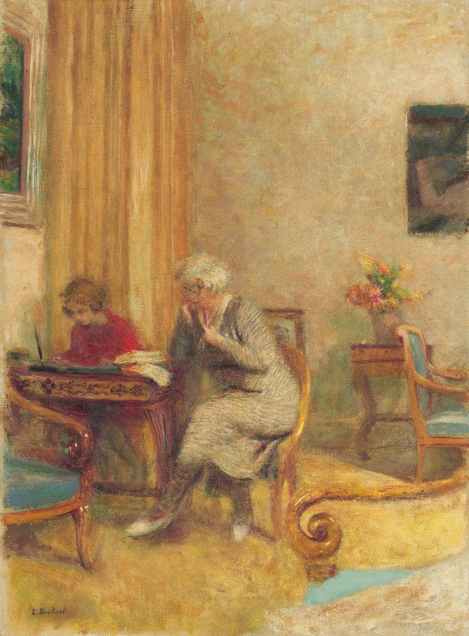 Madam Hessel és Lulu az agyagok kis társalgójában; Madame Hessel és Lulu a Les Clayes kis szalonjában, 1934-1935 alkotó: Edouard Vuillard