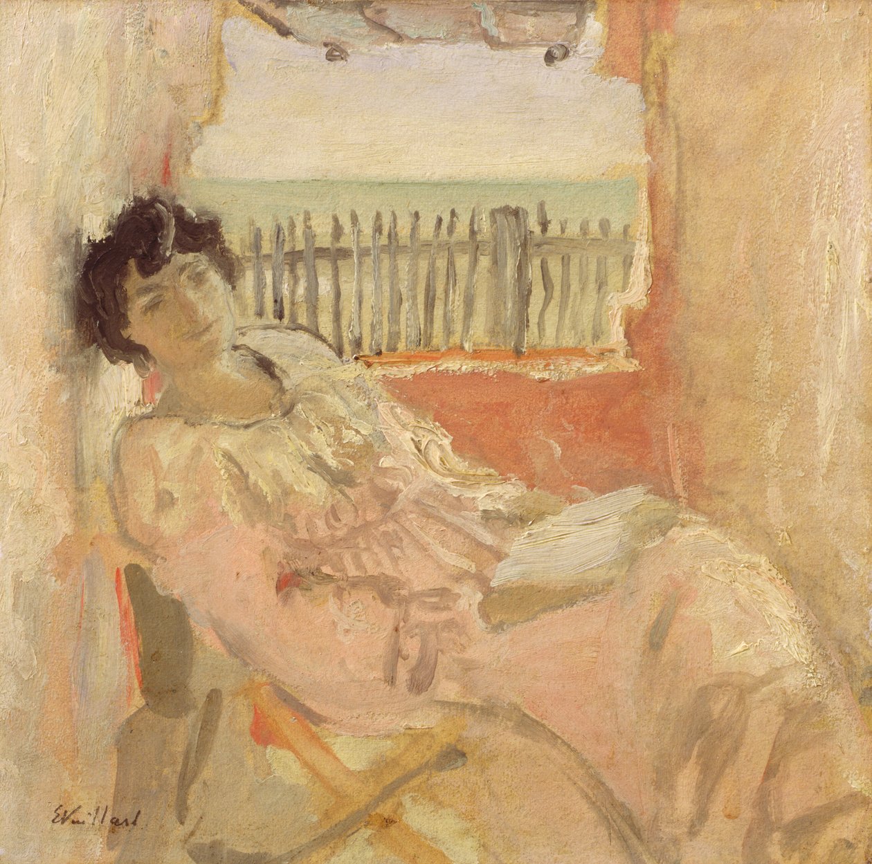 Madame Hessel a tengerparton, 1904 (olaj, karton) alkotó: Edouard Vuillard
