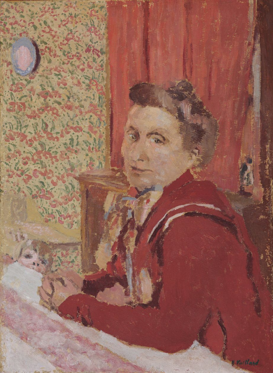 Madame Roussel vörösesbarna fürdőköpenyben; Madame Roussel vörösbarna fürdőköpenyben, 1901 alkotó: Edouard Vuillard