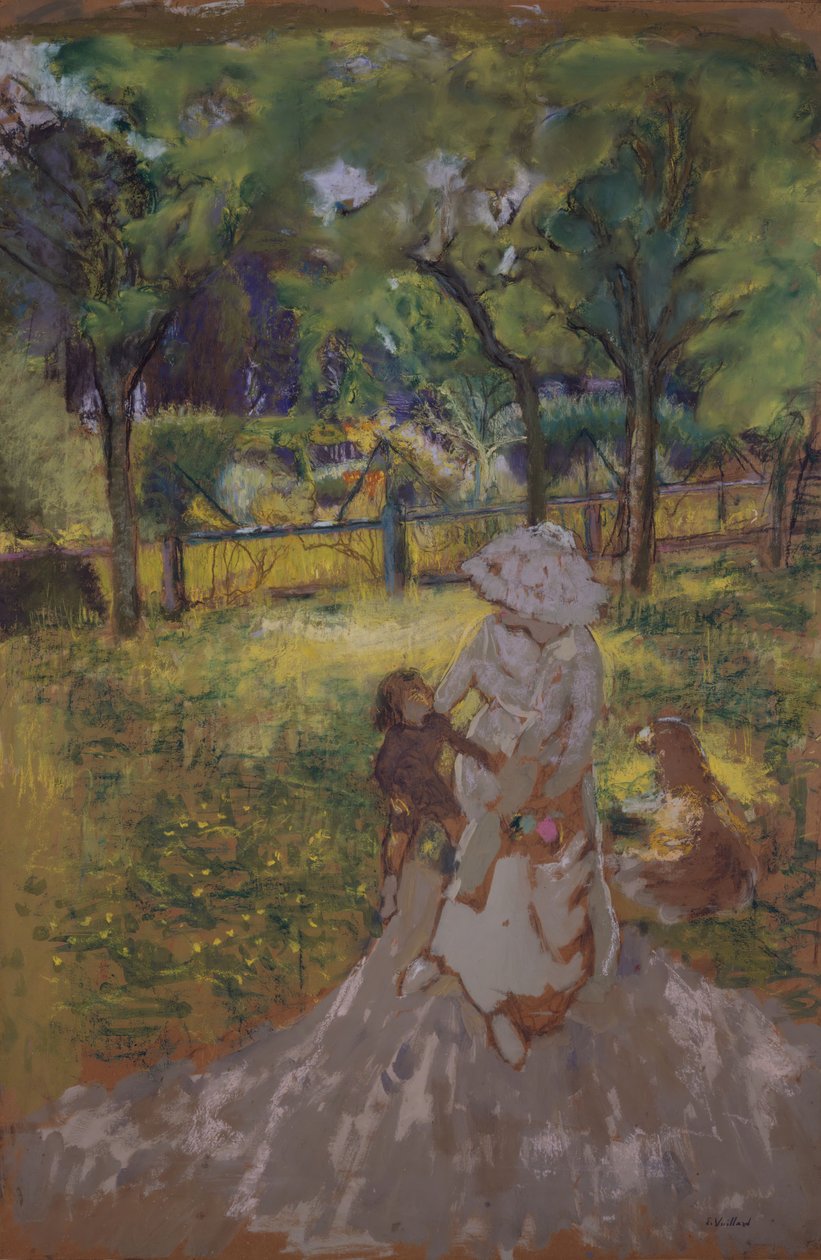 Anya és gyermeke a reggeli kertben a gyümölcsösben, 1909-1911. alkotó: Edouard Vuillard
