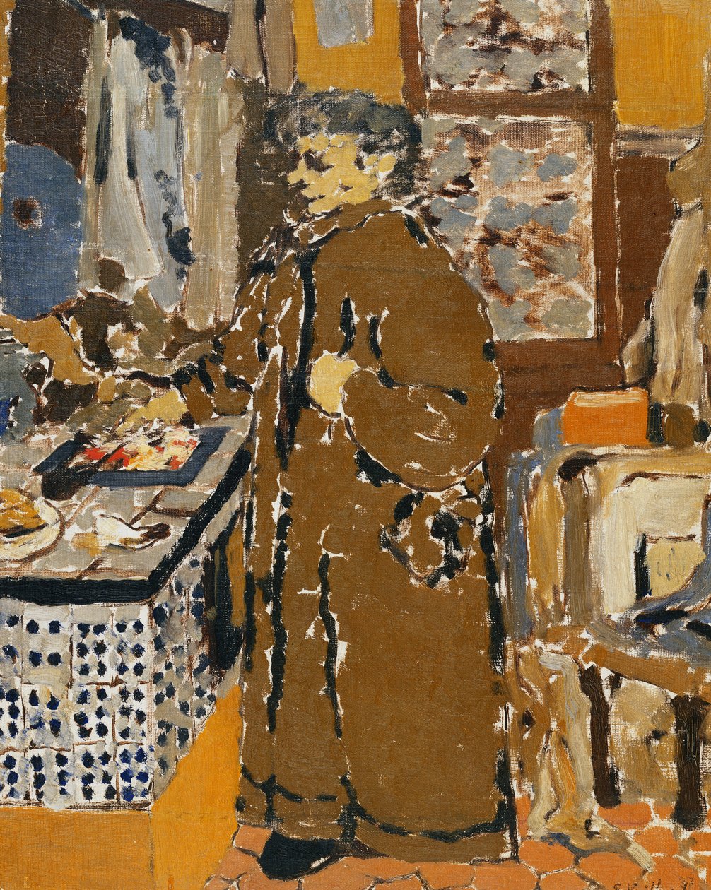 Madame Vuillard egy belső térben, 1895 körül alkotó: Edouard Vuillard