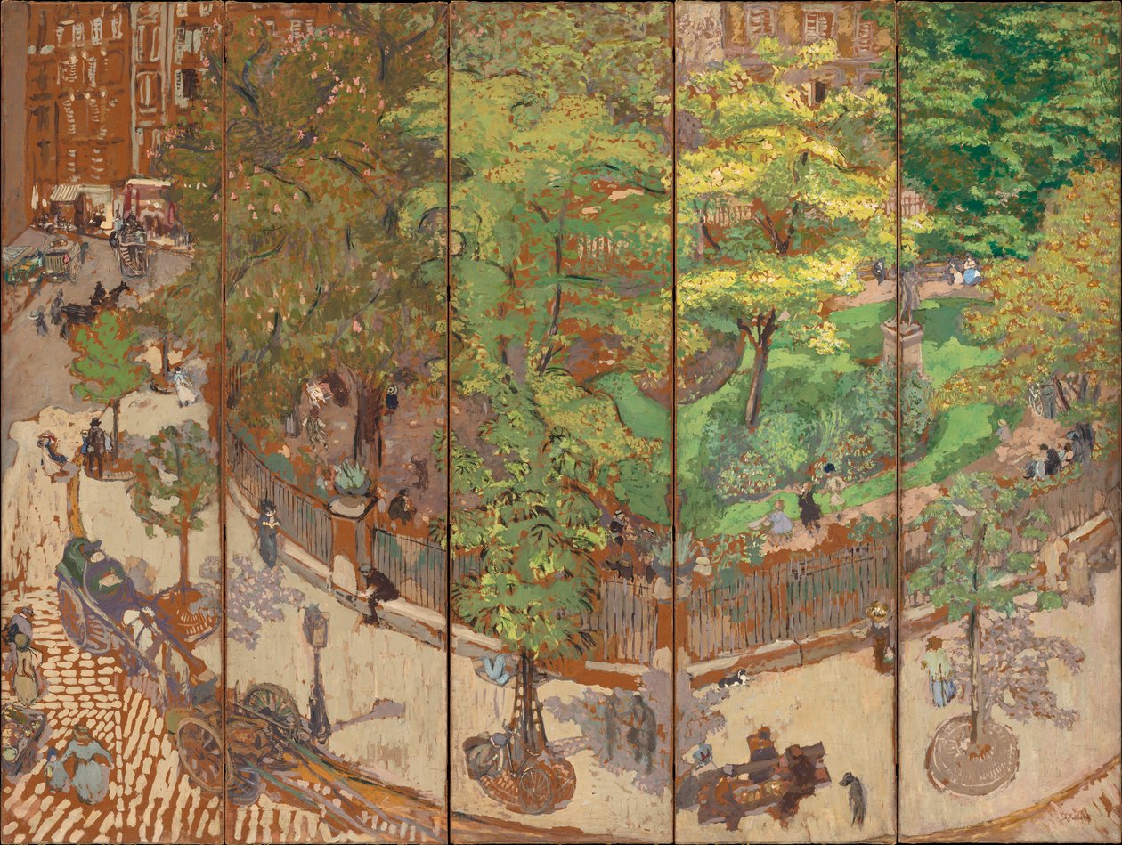 Place Vintimille, 1911 (öt paneles képernyő, szarvasmarha, vászonra fektetett papíron) alkotó: Edouard Vuillard