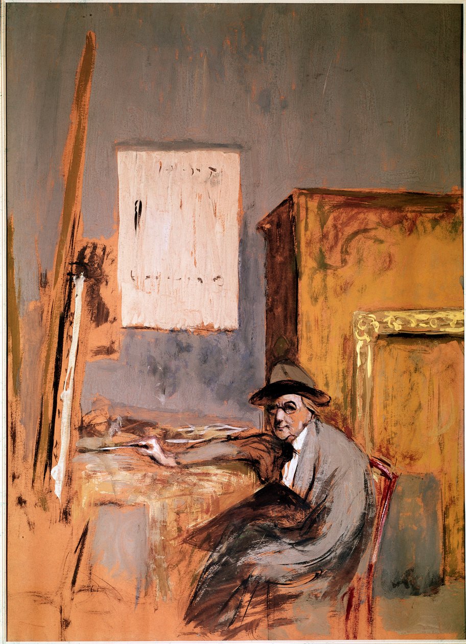 Jean Louis Forain festő portréja műtermében alkotó: Edouard Vuillard