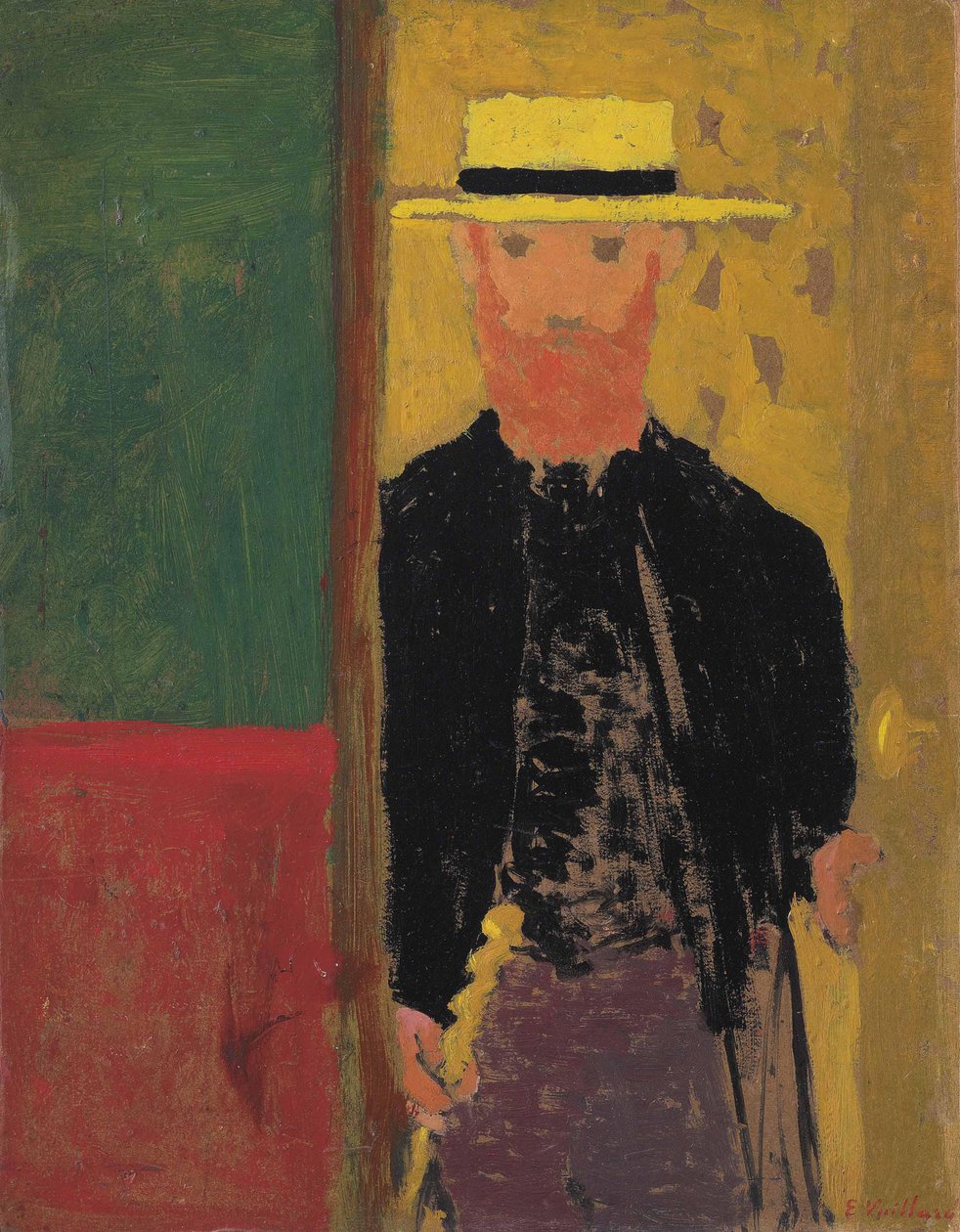 Önarckép szalmakalappal, 1892 körül. alkotó: Edouard Vuillard