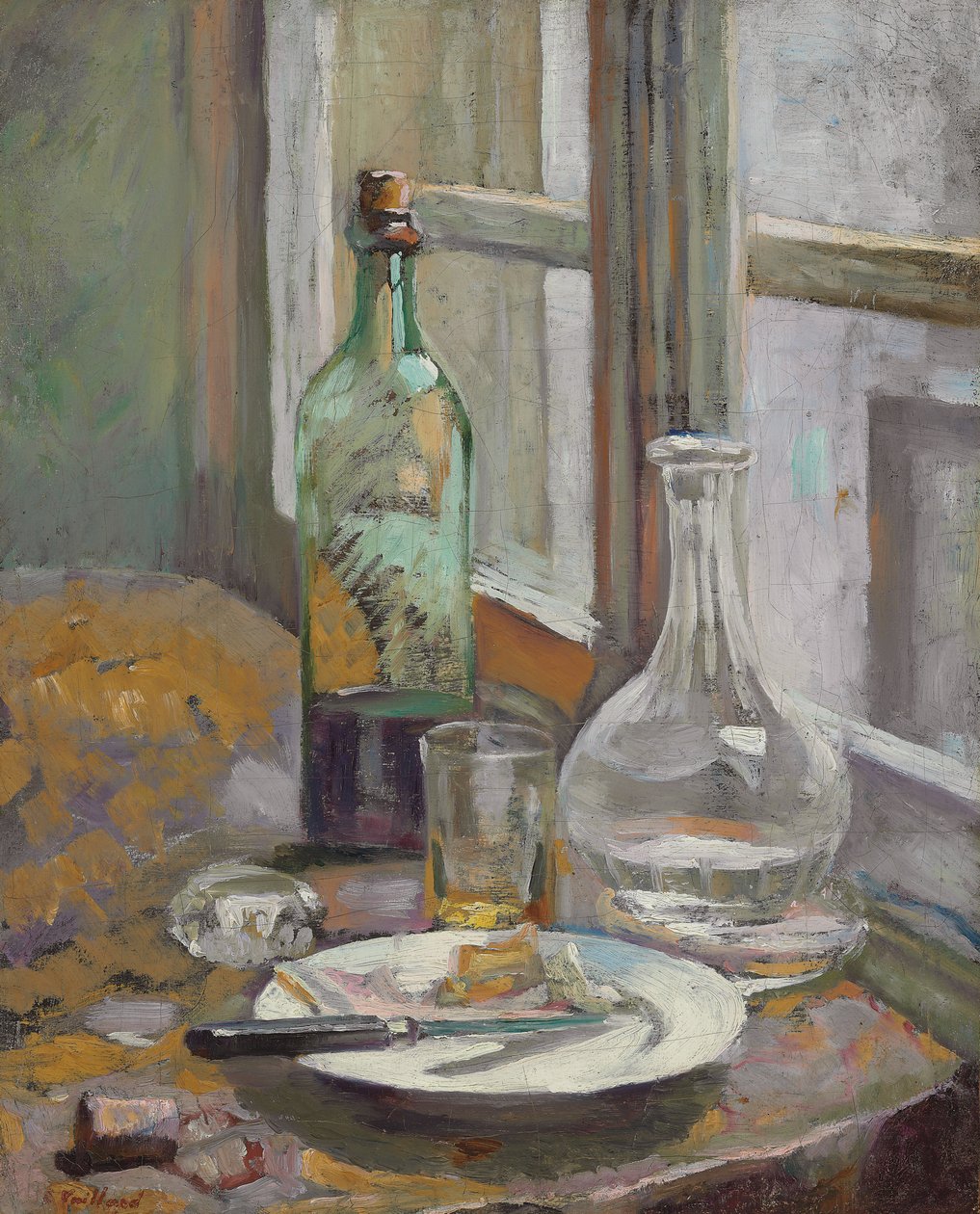Csendélet palackkal és kancsóval; Csendélet üveggel és dekanterrel, 1889-1890 körül alkotó: Edouard Vuillard