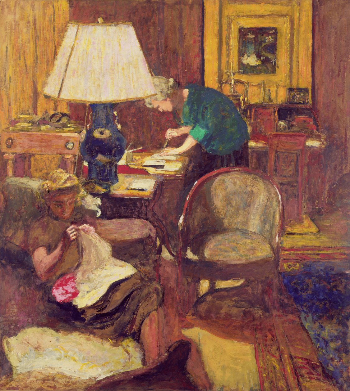A könyvkészítő (olaj a fedélzeten) alkotó: Edouard Vuillard