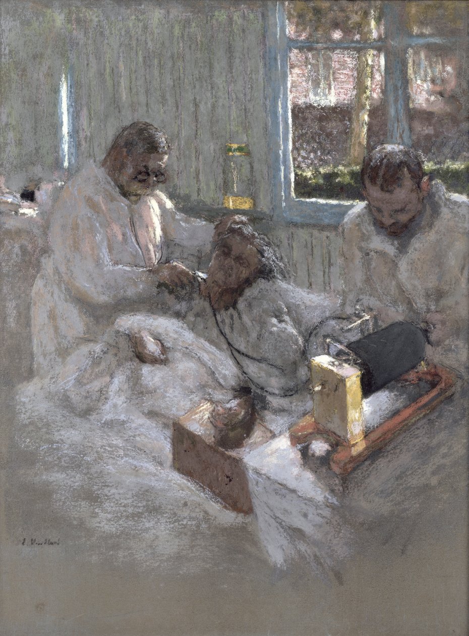 Henri Vaquez kardiológus (1860-1936) és asszisztense, Doktor Parvu, La Pitie, 1918-21 (pasztell, papír) alkotó: Edouard Vuillard