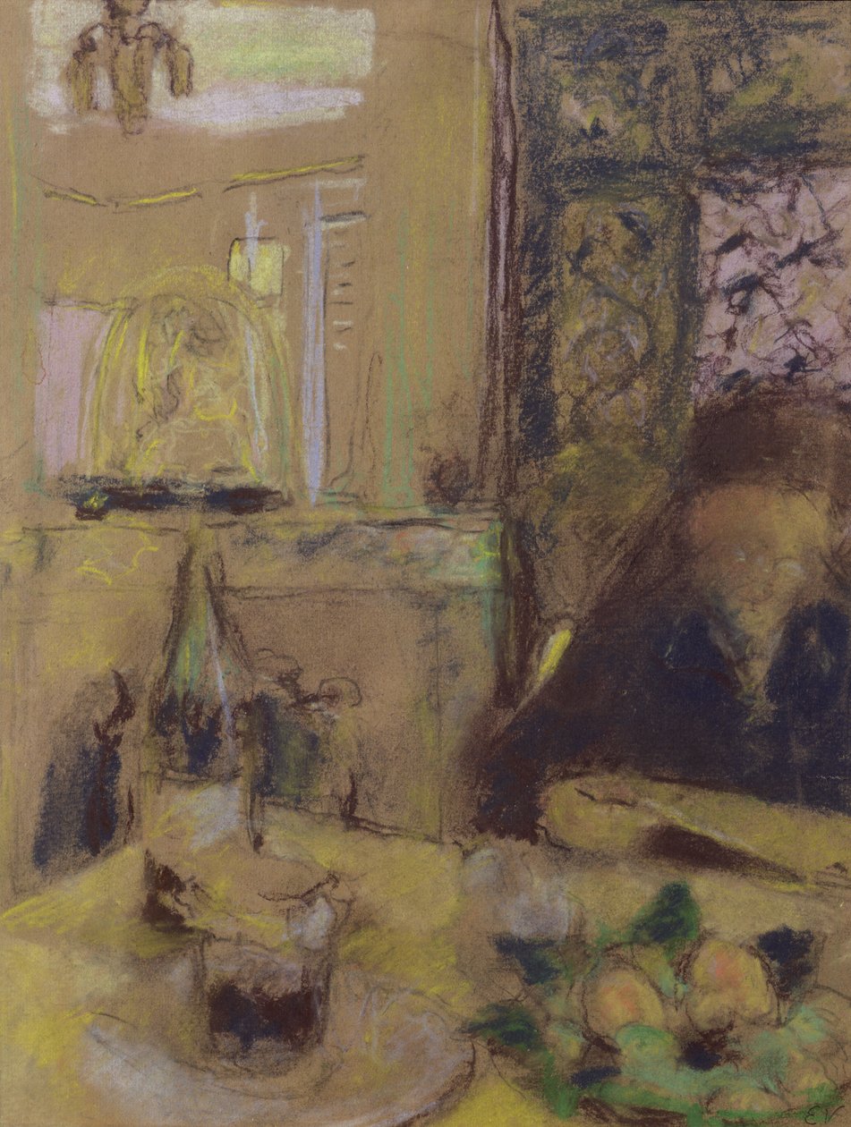 A művész anyja felolvas (pasztell) alkotó: Edouard Vuillard