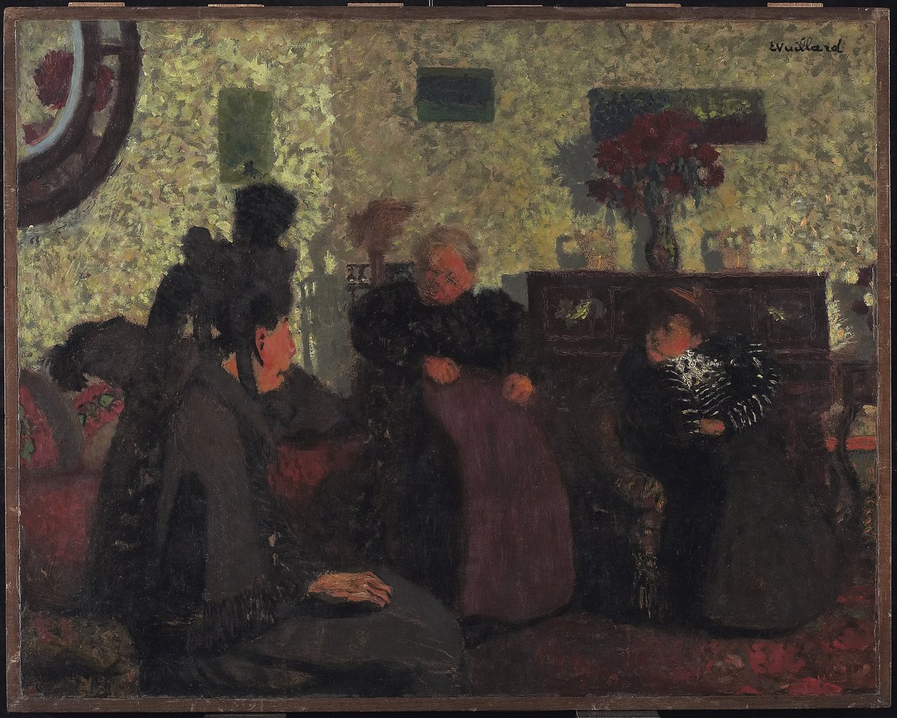 Az özvegyek látogatása, 1899 (olaj, papír) alkotó: Edouard Vuillard
