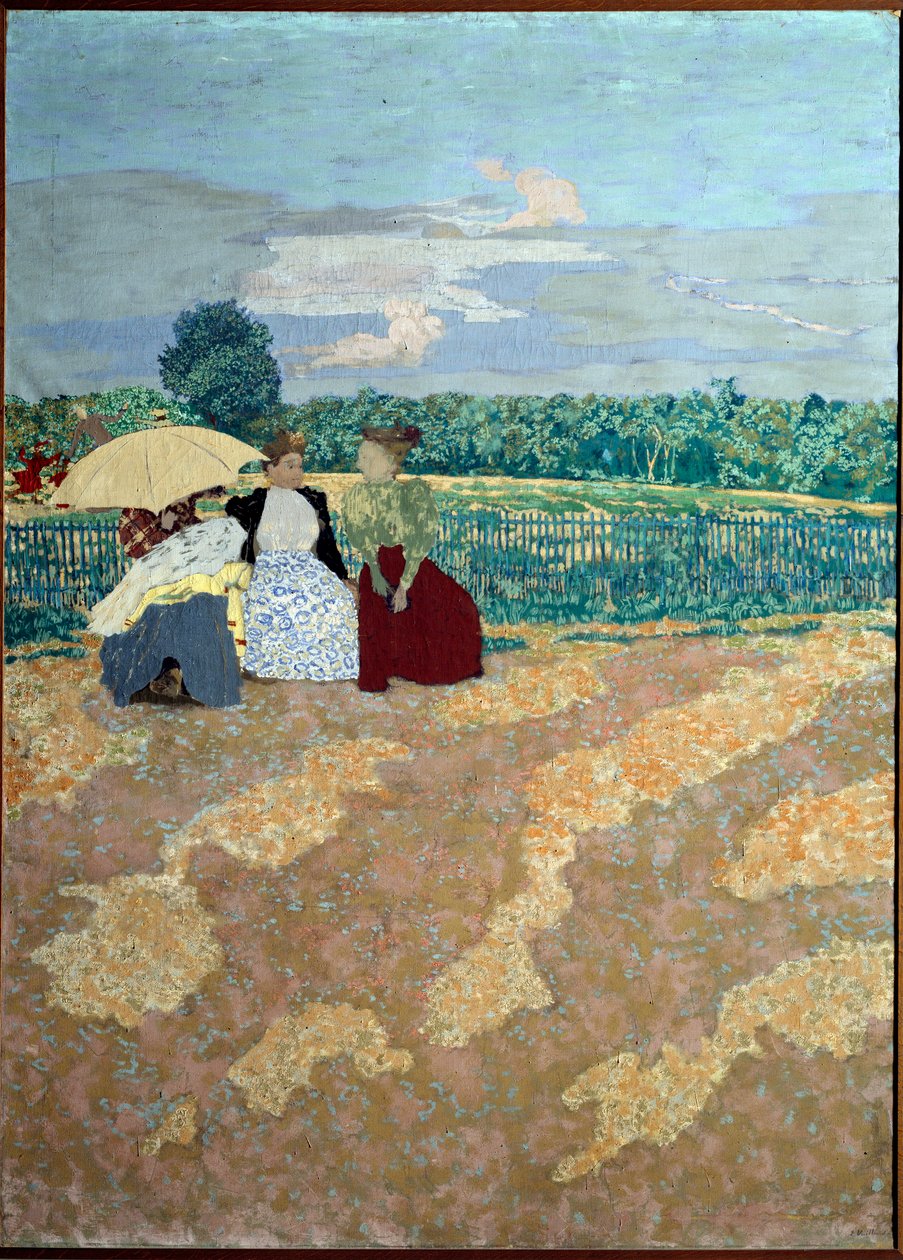 A közkertek: Beszélgetés (középen) (a triptichon részlete) alkotó: Edouard Vuillard
