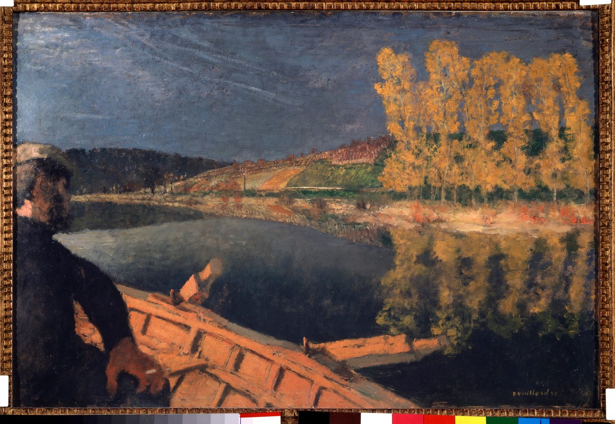 A csempész. Cipa (Xavier Cyprien) Godebski (1874-1937) a Yonne folyón alkotó: Edouard Vuillard