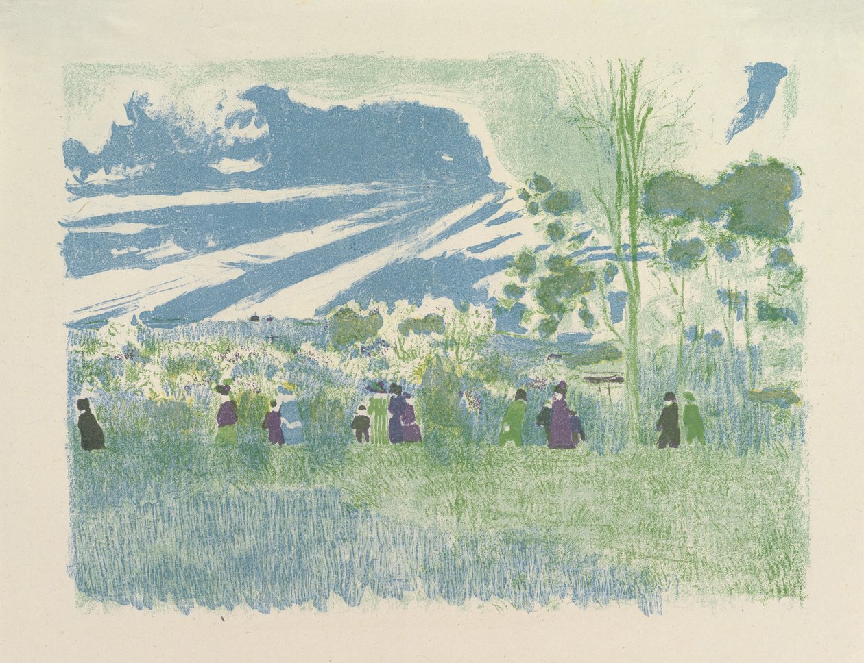À Travers Champs (Across the Fields), a Landscapes and Interiors sorozatból alkotó: Edouard Vuillard