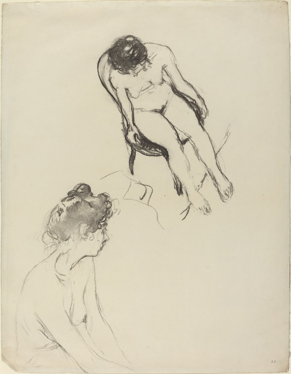 Két aktfigura-tanulmány, esetleg 19001905. alkotó: Edouard Vuillard