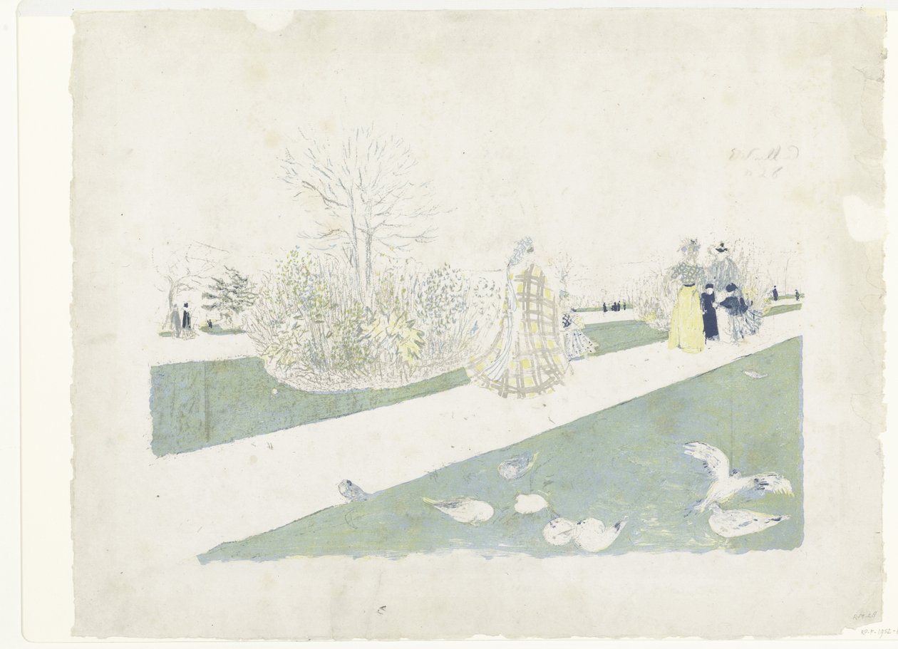 Sétálók a párizsi Tuileriák kertjében Le Jardin des Tuileries alkotó: Edouard Vuillard