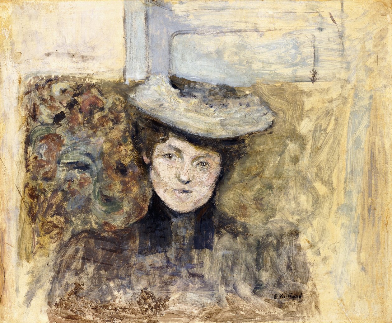 nő hálós kalappal; Nő tüllkalapban, 1901-2003 körül alkotó: Edouard Vuillard