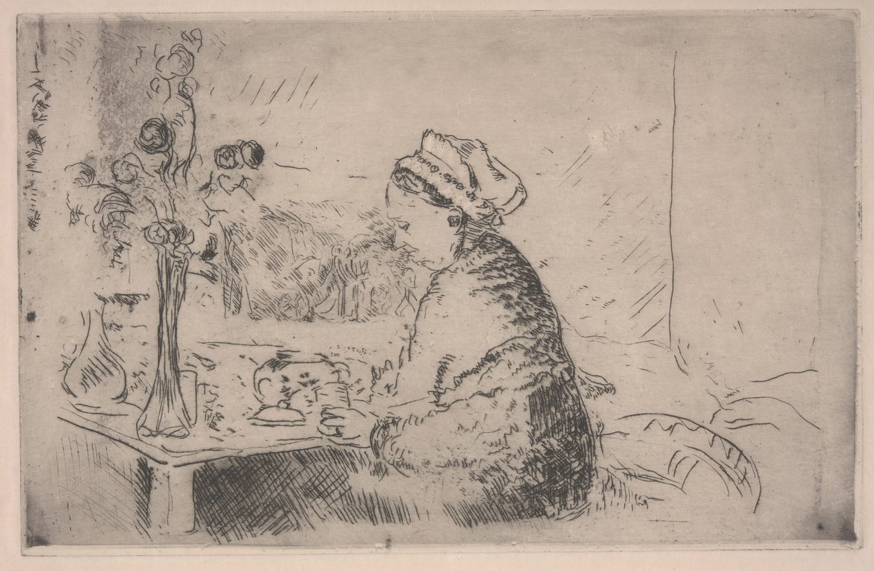 Nő csokorral, 1924 körül (rézkarc) alkotó: Edouard Vuillard