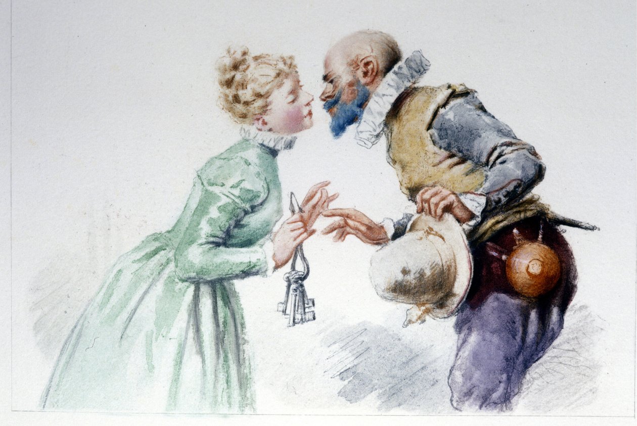 Kékszakáll és hét felesége. Illusztráció: Edouard de Beaumont alkotó: Edouard de (after) Beaumont
