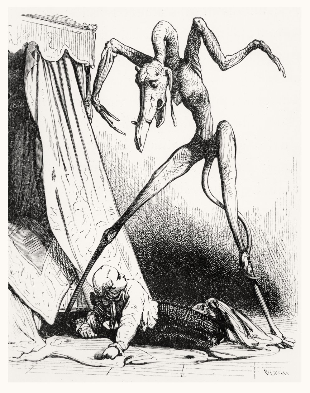 Illusztráció: A szerelmes ördög, 1845 alkotó: Edouard de Beaumont
