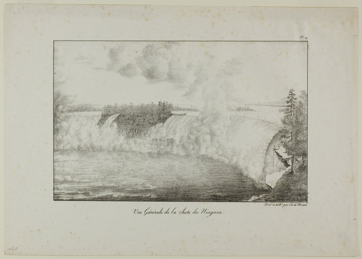 A Niagara-vízesés kilátása alkotó: Edouard de Montule